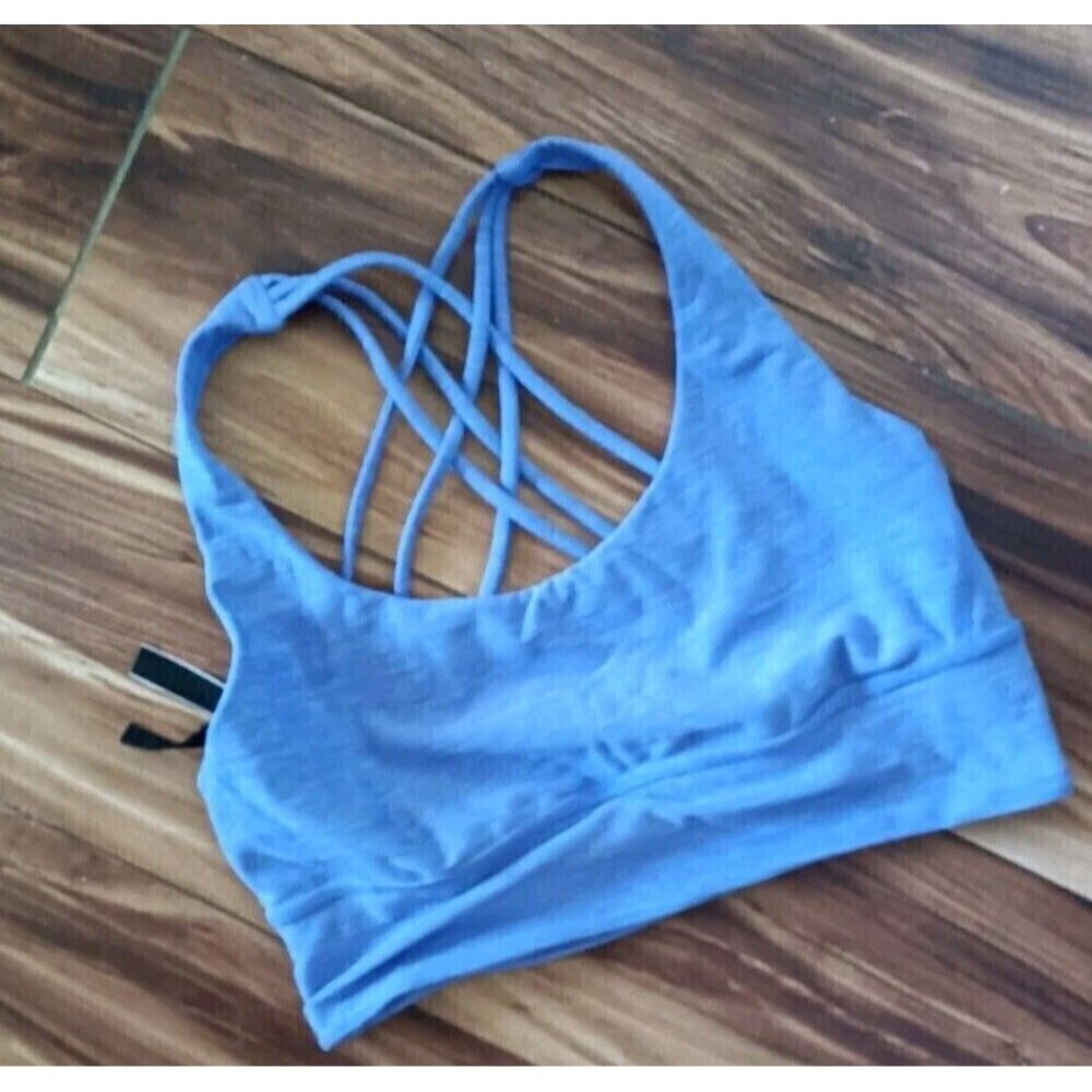 Victoria's Secret Sports Bra Size Small Purple Strappy Back Altheisure Sporty